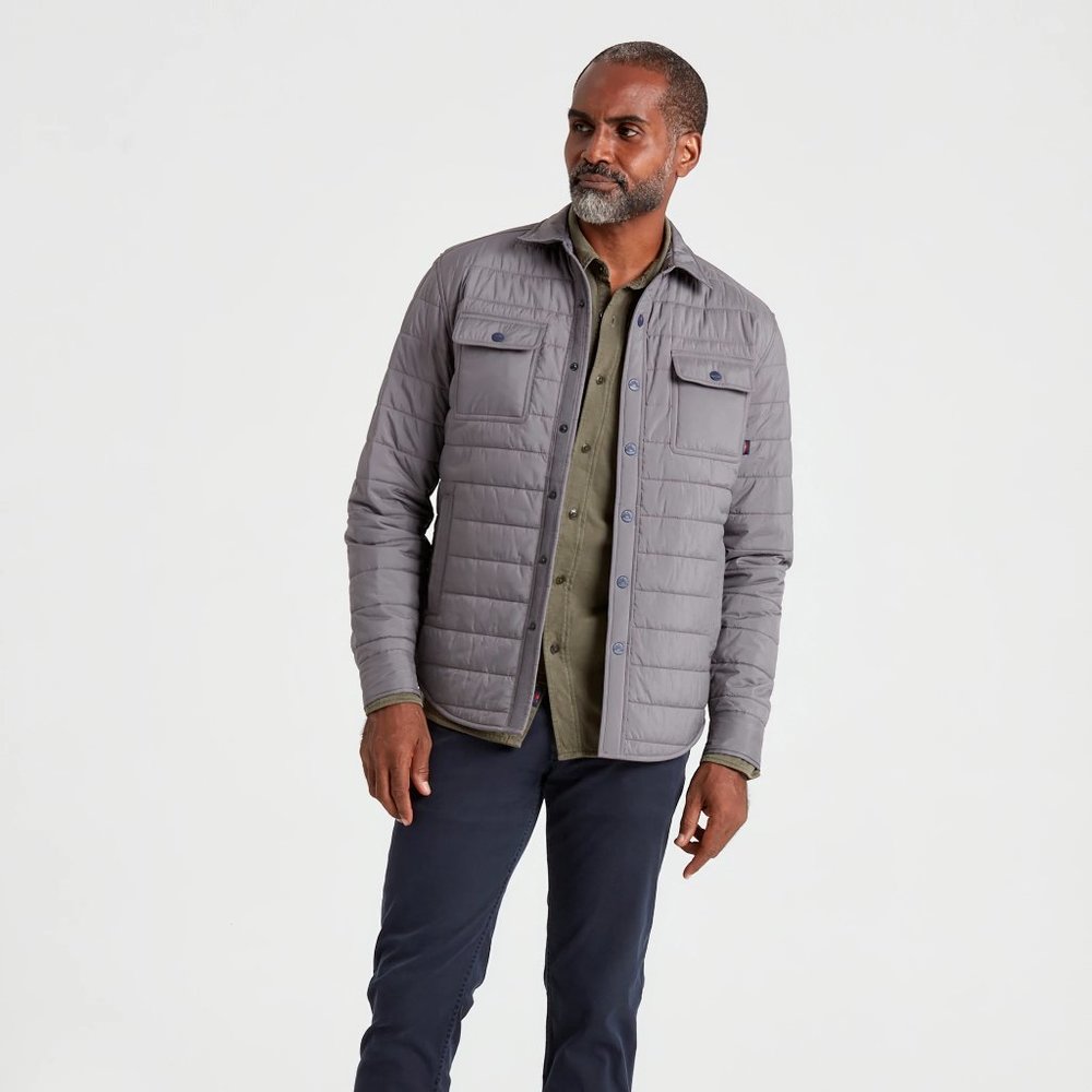Faherty Men's Ash Gray Packable Atmosphere Shirt J